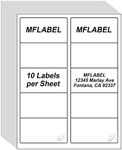 MFLABEL 2x4 Labels, 10-UP Shipping 