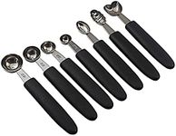 YLSZHYR 7Pcs Melon Baller Scoop Set, Stainless Steel Baller Scoop,Stainless Steel Melon Ballers Melon Scoop for Cutting and Scooping Fruit Melons Cake Scoop Cake Press Mold Spoon