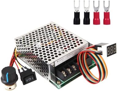 PWM DC Motor Speed Controller, DC 10-55V / Rated 40A, LED Display Stepless DC Motor Speed Controller with Adjustable Potentiometer and Forward-Brake-Reverse Switch