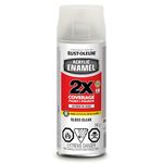 Rust-Oleum Acrylic Enamel Spray Paint, 2X Coverage Paint and Primer, Clear, 340g, Automotive Grade