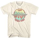 Styx Circle 1978 World Concert Tour Music American Rock Band Adult T-Shirt 70s Graphic Tee Off-White