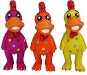 HDP Multipet Latex Squeaking Mini Toy Bundle Color:Chicken Pack of 3