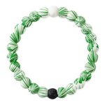 Lokai Hawaiian Silicone Beaded Bracelets for Women & Men, The Surf Collection - Ohana Beach Jewelry Fashion Bead Bracelet with Black & White Beads - Ring Bangle Slide-On Style for Comfortable Fit, 7