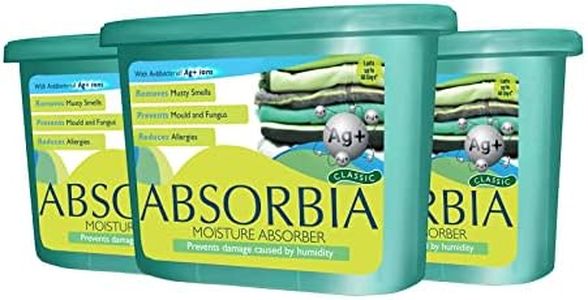 Absorbia Moisture Absorber with Ag+ Silver ions | Pack of 3 (600ml Each) | Moisture Absorber for Wardrobe | Dehumidifier for Room Moisture | Air Freshener for Room, Toilet | Moisture Absorbers