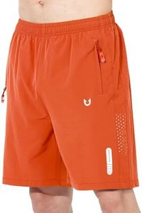 NORTHYARD Men's Athletic Running Shorts Quick Dry Workout Shorts 7"/ 5"/ 9" Lightweight Sports Gym Basketball Shorts Hiking Exercise ORANGE 3XL