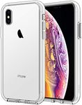 JETech Case for iPhone Xs and iPhone X 5.8-Inch, Non-Yellowing Shockproof Phone Bumper Cover, Anti-Scratch Clear Back (Clear)