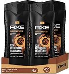 Axe Dark Temptation XL 3-in-1 shower gel and shampoo for long-lasting freshness and fragrance, dermatologically tested, 400 ml, pack of 4