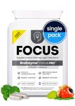 Brainzyme® Focus Pro [Single Pack] Nootropic Cognitive Enhancer. Clear Brain Fog. Alpha Brain. Strong Focus, Energy, Motivated Mood & Memory Support. Tyrosine, Choline. 8 Hour Energy Boost.