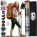 Hiker Hunger Outfitters Trekking Poles - Collapsible Walking Sticks for Hiking, Nordic, Wading, & Balance - Lightweight Aluminum Adjustable Hiking Poles - Hiking Sticks for Women Men Kids & Seniors