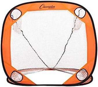 Champion Sports Lacrosse Training Goal: Pop Up & Backyard Shooting Net, Orange, 4 X 4-Feet