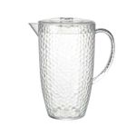 Bello Dimple Clear Plastic Reusable 2 Litre Picnic Water Jug Pitcher with Lid