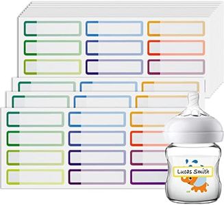 Coowayze Baby Bottle Labels for Daycare Supplies, 144 PCS Waterproof Self Laminating, Dishwasher Safe, School Name Stickers Kids Stuff, Toddler Tags Plastic Water