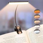 Glocusent 26 LED Rechargeable Book Light, 1200 mAh Battery for 90 Hrs Reading Light, 5 Amber Colors & Stepless Dimming Book Light for Night Reading - Portable Clip on Light for Book Lovers Kids