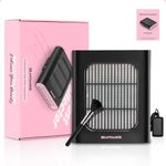BRANTMAKER Nail Dust Collector, Dust Collector nail tech with Brush and Reusable Filter, 2 Modes Profesional Nail Vacuum, Fan Vent Nail Dust Extractor (Black& Pink)