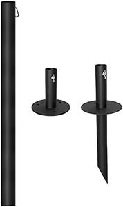 EXCELLO GLOBAL PRODUCTS Bistro String Light Poles - 1 Pack - Extends to 10 Feet - Universal Mounting Options Included