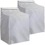 Ericlin 2Pack Washer and Dryer Covers,Top Load Washing Machine Cover Laundry Dryer Protect Cover Dustproof Waterproof Zipper Design for Easy Use Fit for Most Front-loading Machine(W29D28H43in) (Silve)