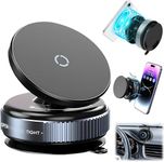 DUKAAN 360° Vaccum Magnetic Phones Holder, Magnetic Car Phone Mount, Hands-Free Suction Cup Phones Holder for Car/Gym/Mirror/Shower, Car Mount Compatible with All Mobile (Non-Extended)
