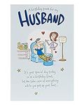 UK Greetings Birthday Card for Husband - Funny Cartoon Design, 149mm x 229mm