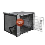 yotache Dog Crate Cover for 42" Large Double Door Wire Dog Cage, Lightweight 600D Polyester Indoor/Outdoor Durable Waterproof & Windproof Pet Kennel Covers, Gray