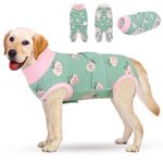 KOESON Dog Recovery Suit After Surgery, Soft Dog Spay Recovery Suit Female, Anti Licking Abdominal Dog Surgery Suit Pet Surgical Shirt, Breathable Dog Onesie E-Collar & Cone Alternative Strawberry XL