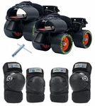 Jaspo Insane Adjustable Roller Blade Skates Suitable for Age Group (6-14 Years, Unisex, Intact, Speed Wheel, Black)