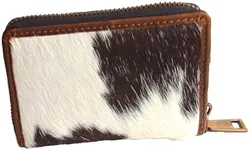 eSS Handmade Real Cowhide - RFID Leather Zip Around Accordion Credit Card Holder - Small Wallet for Women - Cute, Secure Card wallet with Cash, coin Slot -Change purse -