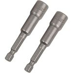 AJ Timber - 2 Pack 8mm 1/4" Quick-Change Hex Magnetic Nut Driver Drill Bit, 65mm Length