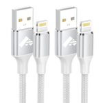 iPhone Charger Cable 2M 2Pack Lightning Cable MFi Certified iPhone Charging Cable Nylon iPhone Charger Lead USB Fast Charging Cable for iPhone 14 13 12 11 Pro Max XS XR X 8 7 6 Plus 5 SE