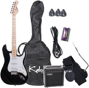 Kalos EGP-MBK 39" Metallic Black Electric Guitar Package with Amp