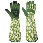 Ainiv Long Gardening Gloves for Women, Green Thorn Proof Gardening Gloves, Protective Garden Gloves Women, Womens Gardening Gloves, Lightweight Gardening Gifts for Yard Gardening Outdoor Work (Large)