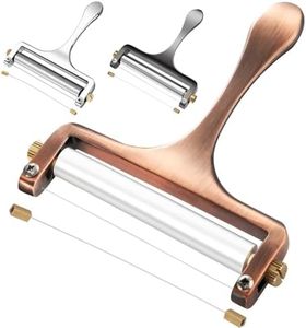 TOPULORS Cheese Slicer - Cheese Cutter - Stainless Steel Wire Cheese Slicer for Mozzarella, Cheddar, Gouda, And More Block Cheese - Heavy Duty Slicer With 1 Extra Replacement Cutting Wire
