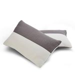 Wakefit Height Adjustable Hollow Fiber Sleeping Pillow with Zip |(White and Grey, Standard, Set of 2, Microfiber) 3 Months Warranty