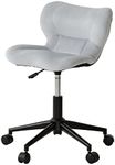 Doshisha Slim Fit Chair Low Back Compact Desk Chair Velour Posture Swivel Chair Work Office Dining PC Children Chair Balance Ball Piano Ash Grey SFC-GY