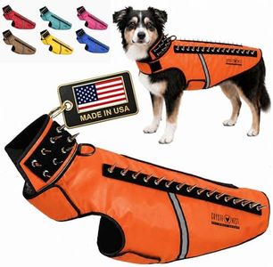 CoyoteVest SpikeVest Dog Harness Vest for Small Dogs, Reflective Dog Vest with Spikes to Shield Your pet from Coyotes, Raptor and Animal Attacks, Anti Hawk Vest, Made in USA (L-Fluorescent Orange)