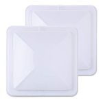 Podoy 14 Inch RV Roof Vent Cover Trailer Camper Vent Lid for Vortex Vent Fan RV Accessories RV Roof Vent White -2 Pack