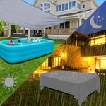 EGQ Kiddie Pool Safety Covers Sun Shade Sail, for Pools Above Ground/Toddler/Dog/Swimming Pool, 79''×157'' Shading Canopy or Covered Area, Pool Essentials, Keep Out The UV Rays/Leaves/Rain/Dust, Gray