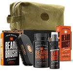 Beard Growth Kit for Men by Wild Willies - Mens Grooming Beard Kit - Includes Beard Growth Serum & Supplement with Boar Bristle Beard Brush, Edge Shaping Tool, & Travel Bag - Wild Willies Fuel Kit