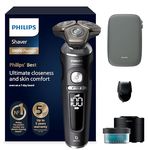 Philips Shaver Series 9000 Prestige, Wet and Dry Electric Shaver, Black Matte, Lift & Cut Shaving System, SkinIQ Technology, Beard Styler, Cleaning Pod, Premium Pouch, Model SP9840/31