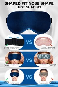 Aosun Silk Sleep Mask – Blue, Soft Eye Cover for Sleeping