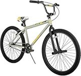 Hiland 24 inch BMX Bike Beginner-Level to Advanced Riders with 2 Pegs Steel Frame Grey