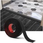 Art3d Self Adhesive Vinyl Floor Transition Strip,Laminate Floor Strip Floor Flat Divider Strip for Joining Floor Gaps,Carpet Threshold Transition,Floor Tiles（4 FT, 1.57in, Black）