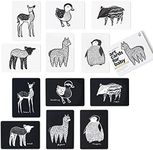 Wee Gallery Black and White Animal Art Cards for Babies, Durable High Contrast Vision Cards, Brain Development Educational Learning Tool for Newborn, Infant, Baby, Toddler - Baby Animals