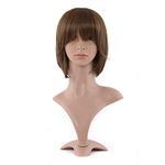 MapofBeauty Fresh And Bright Short Straight Flat Bangs Wig (Light Brown)