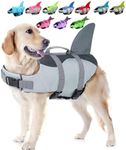 EMUST Dog Life Vests, Dog Floats for Swimming, Boat, Pool, Ripstop Dog Life Jacket with High Buoyancy and Lift Handle for Small and Medium Breeds, (M,Grey)