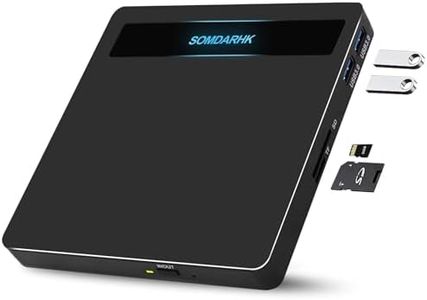 SOMDARHK Externes CD DVD Laufwerk USB 3.0 & Type-C DVD Brenner Laufwerk Extern mit SD/TF Slot & 2 USB, Optische CD Laufwerk für Laptop PC Desktop Mac Windows 11 10 MacBook Air Apple