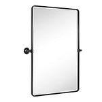 TEHOME Pivot Oil Rubbed Bronze Rectangle Bathroom Mirror Beveled Tilting Rectangular Bathroom Vanity Mirrors for Wall Vertical Wall Mounted Pivoting Mirrors, 25x35''