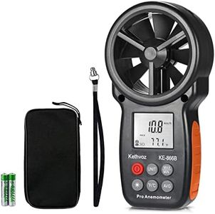 Kethvoz Anémomètre Numérique, vitesse du vent Jauge de débit d'air Mini Anemometre Mesurer la vitesse de l'air pour HVAC Planche à voile Drone Voile VMC Système, KE-866B