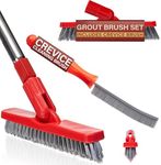 Grout Brush with Long Handle & Hard Bristle Crevice Cleaning Brush, Grout Cleaner for Tile Floors, Floor Scrubber for Tile Grout Line, Household Use, Multipurpose Gap Cleaning Tools by Foxtrot Living