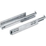 Hettich Quadro Metal V6 Full Extension Drawer Slide with Silent System with Catches, 30 Kg, 550 mm Long, Silver