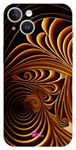 Gift Minister Soft Designer Mobile Case For Apple Iphone 14 Cover Burly Wood - Golden Swirl Pattern Redwood Shining Shockproof Scratch Resistant Dustproof Anti-Fingerprint Camera Protection 1Pcs 1701U